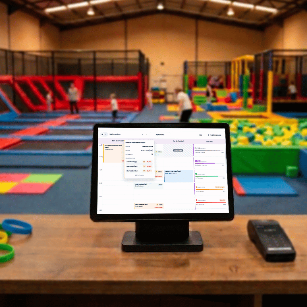 Le tunnel de réservation PlayPro avec ses options