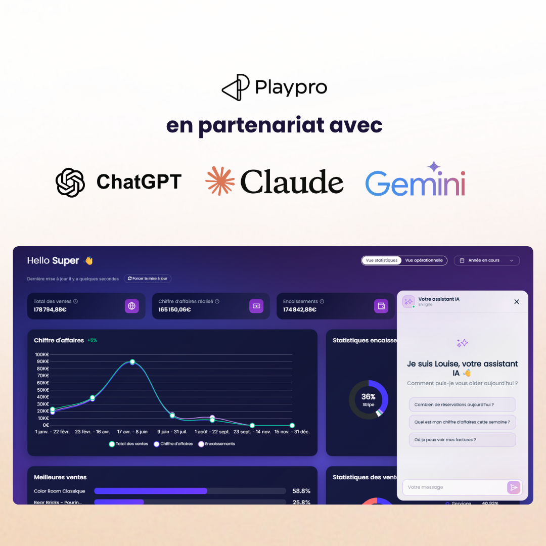 L’agent de réservation PlayPro connecté à un assistant IA